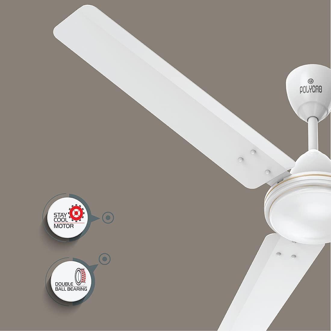Polycab Amaze HS 1200 mm 3 Blades 75 W White Ceiling Fans_3