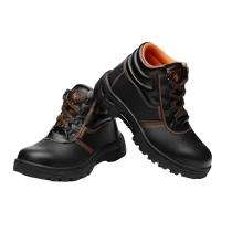 Real Leather Steel Toe Safety Shoes Black_0