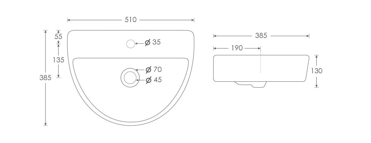 Simpolo Wash Basin SVIDA Wall Mounted_1