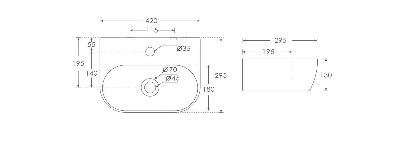 Simpolo Wash Basin NEST Wall Mounted_1