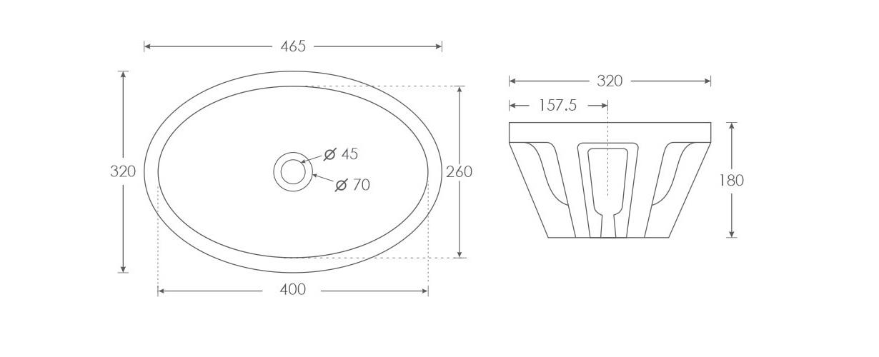 Simpolo Wash Basin SEMI OVAL Under Counter_1