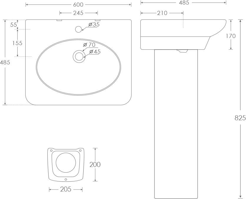 Simpolo Wash Basin SCEPTAL Full Pedestal_1