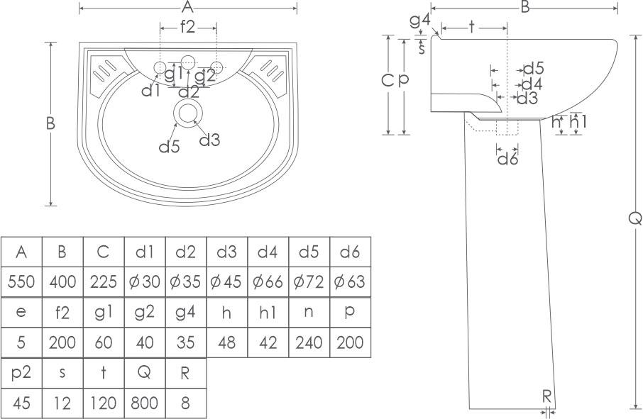 Simpolo Wash Basin SELVO Full Pedestal_1
