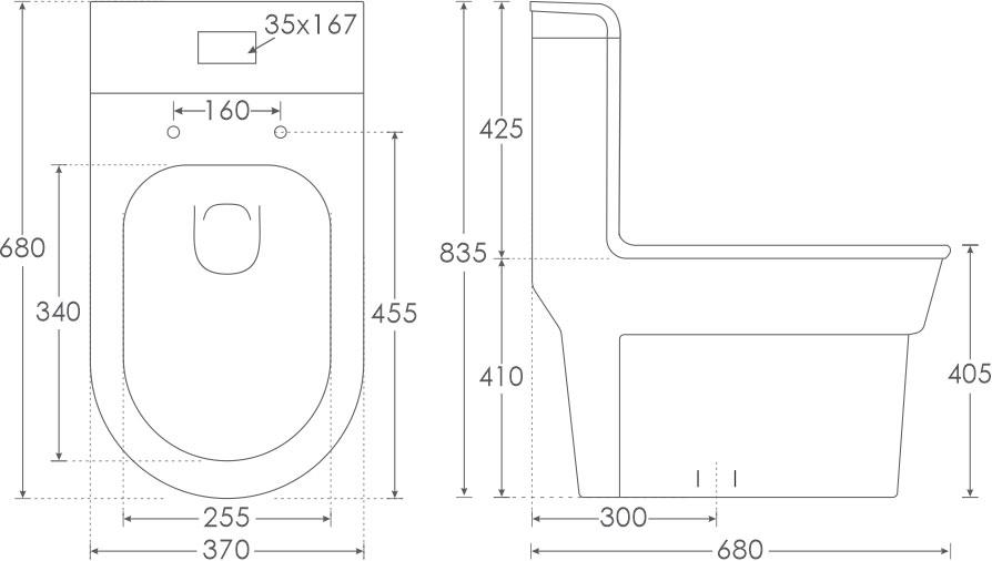 Simpolo EWC with Seat Cover and Flush DRAGO Floor Mounted_1