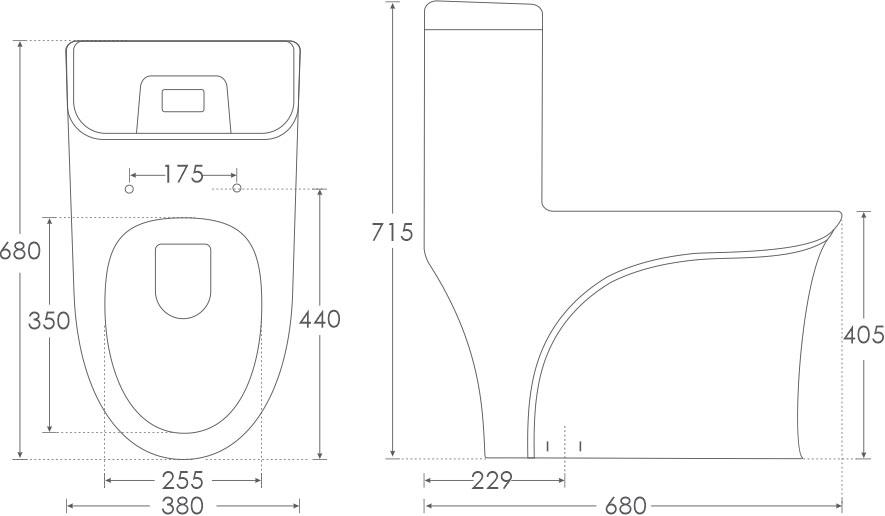 Simpolo EWC with Seat Cover and Flush CATINO Floor Mounted_1