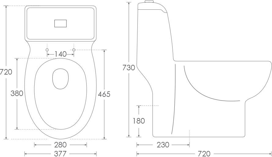 Simpolo EWC with Seat Cover and Flush NOVA Floor Mounted_1