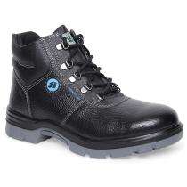 Bata Robust High Cut Buff Barton Print Leather Steel Toe Safety Shoes Black_0