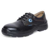 Bata BS 2013 Soothe Buff Barton Print Leather Steel Toe Safety Shoes Black_0