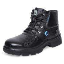 Bata Endura High Cut Buff Barton Print Leather Steel Toe Safety Shoes Black_0