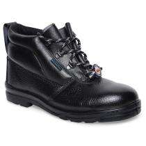 Bata Moulded Jodhpuri Buff Barton Print Leather Steel Toe Safety Shoes Black_0
