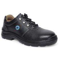 Bata BS 2013 Comfort Buff Barton Print Leather Fiber Toe Safety Shoes Black_0