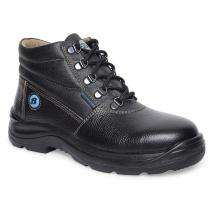 Bata Spirit Sturdy Buff Barton Print Leather Steel Toe Safety Shoes Black_0