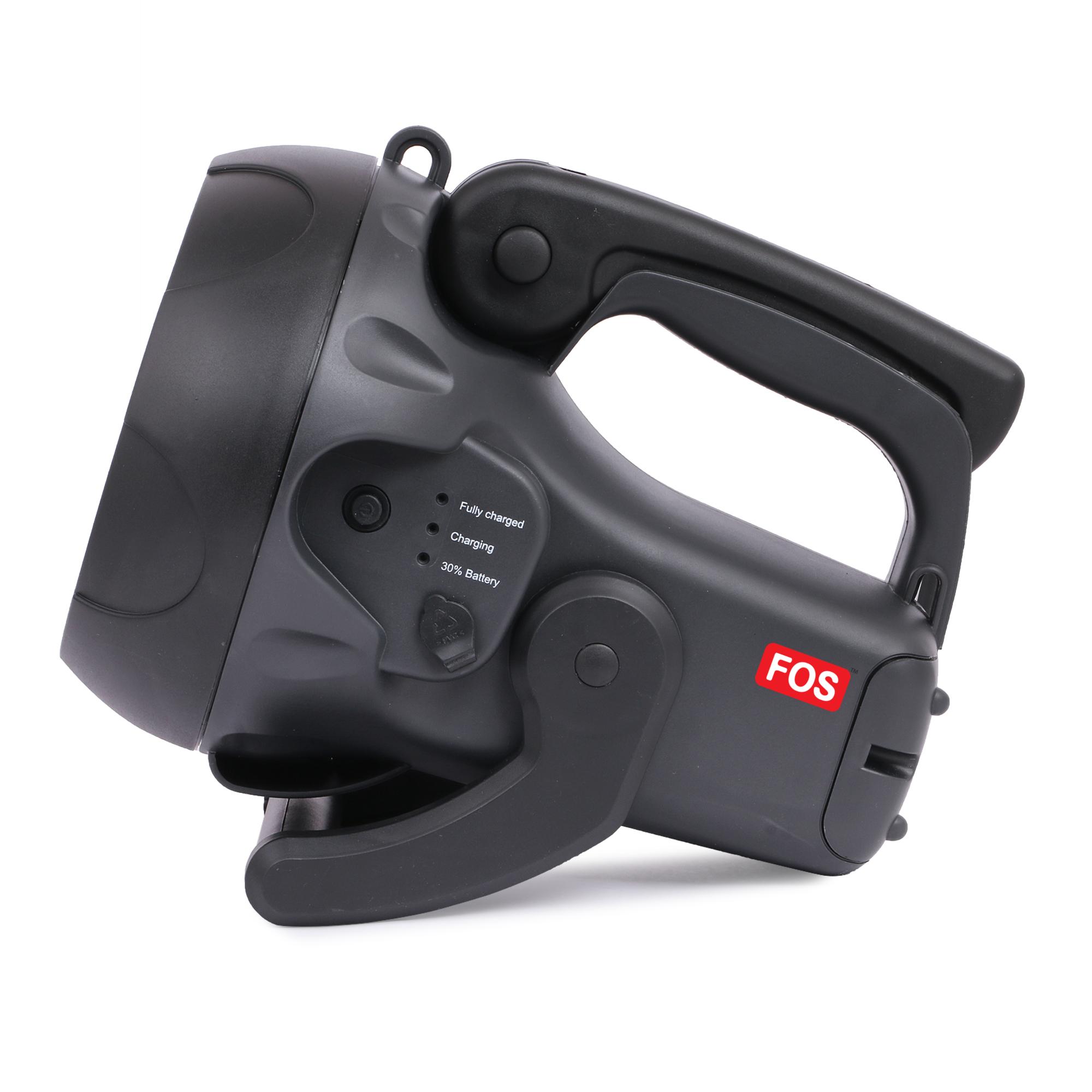 FOS LED Search Light 15W (6 Ah) Lithium Ion Black 8.66 x 6.29 in Torch_2