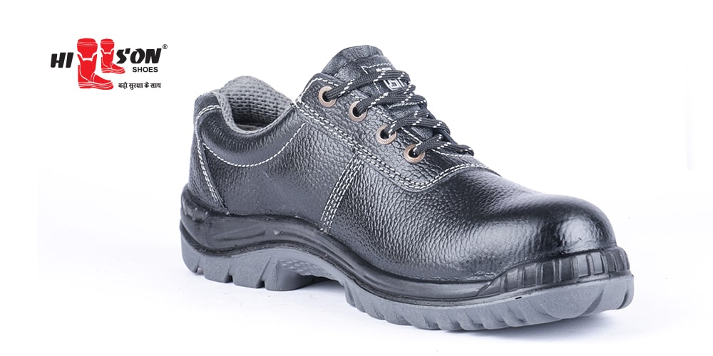 Hillson Panther Buff Leather Steel Toe Safety Shoes Black_2