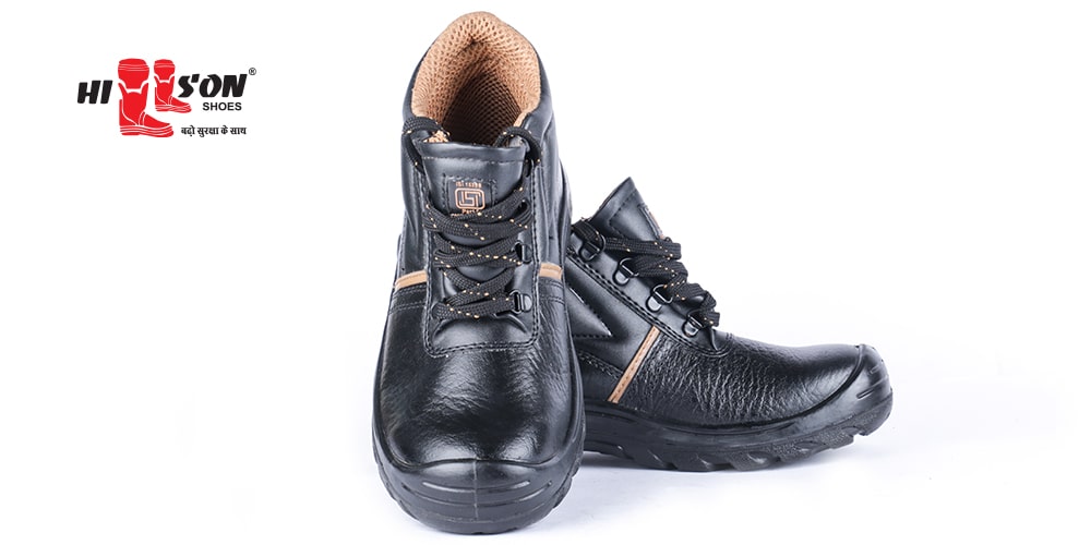 Hillson Apache Genuine Grain Leather Steel Toe Safety Shoes Black_3