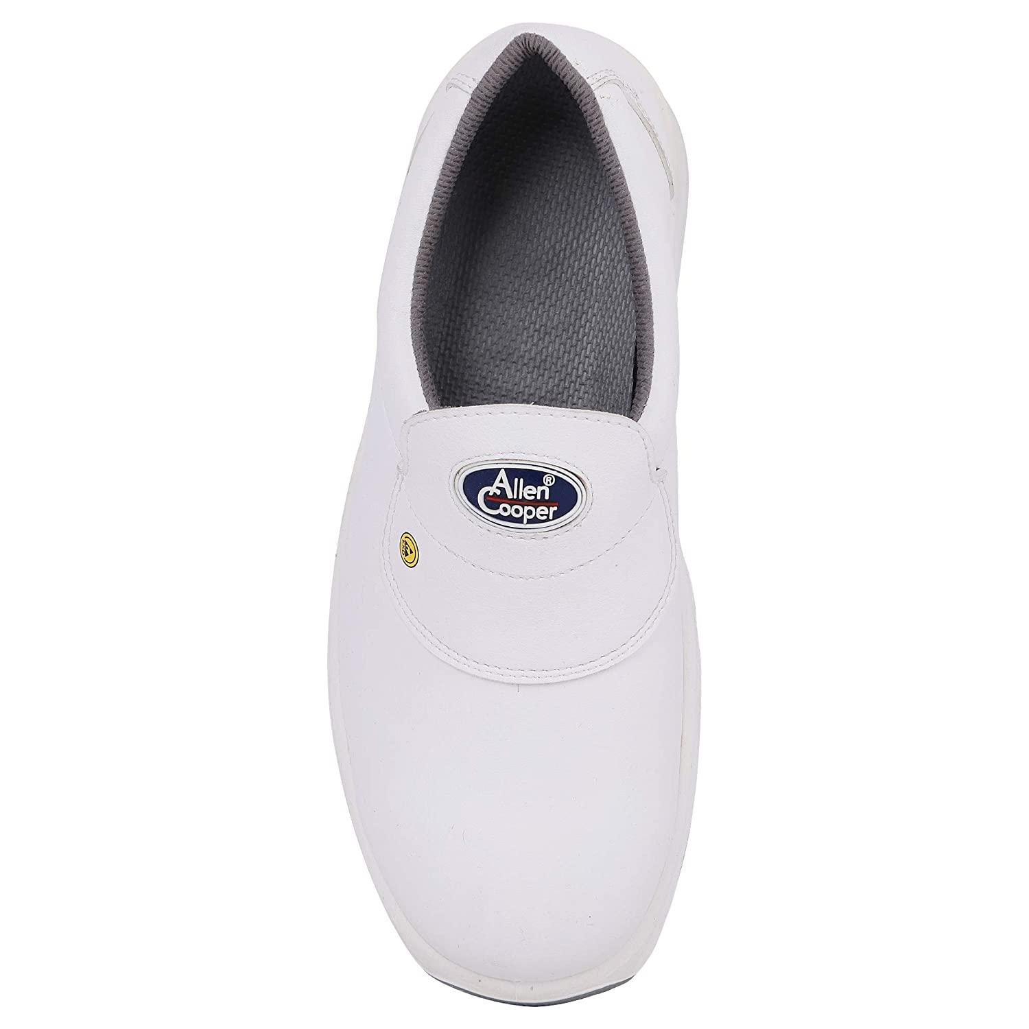 Allen Cooper AC-1442 Washable Microfiber Steel Toe Safety Shoes White_4