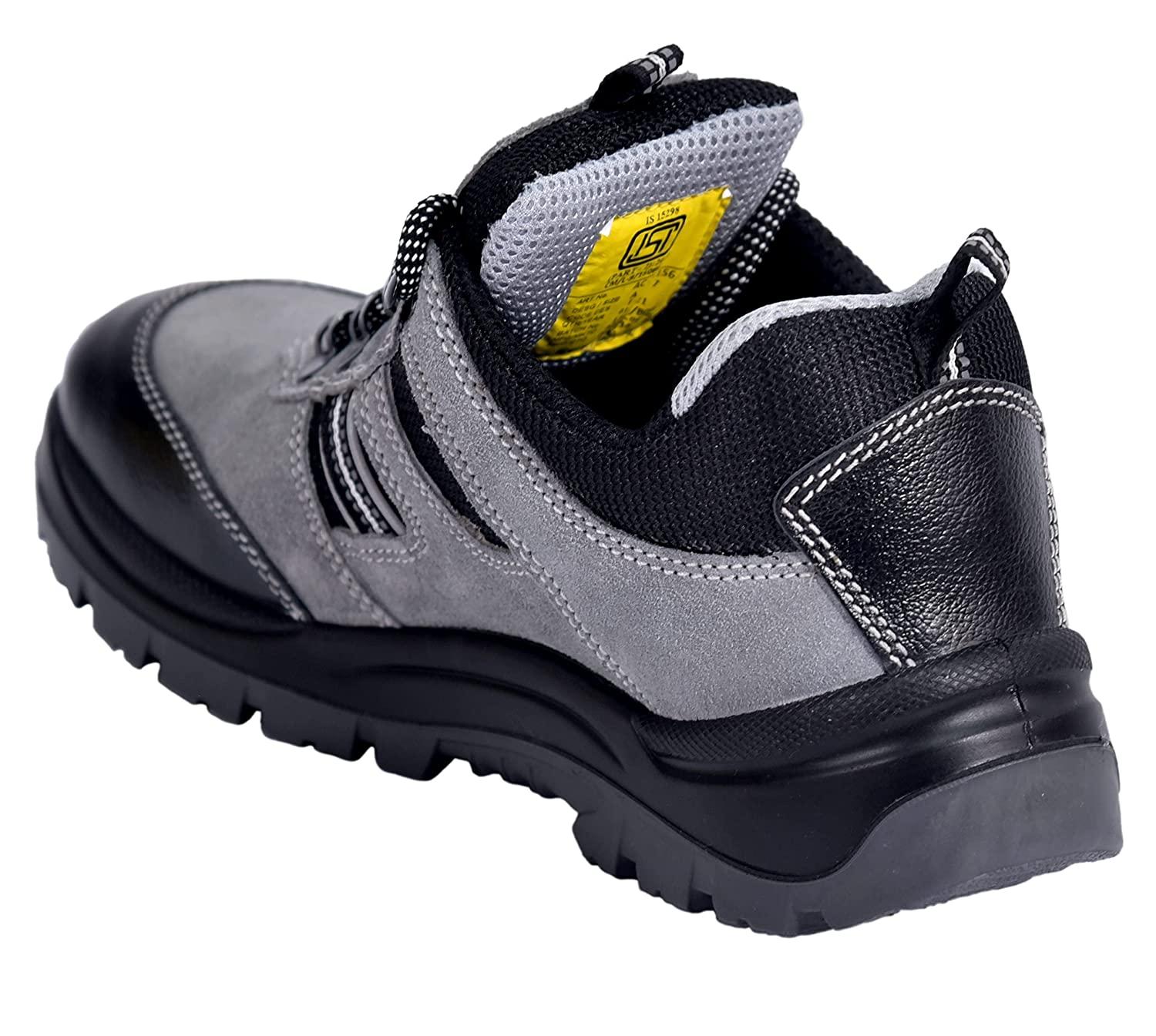 Allen Cooper AC-1156 Buff Suede Leather Steel Toe Safety Shoes Grey_2