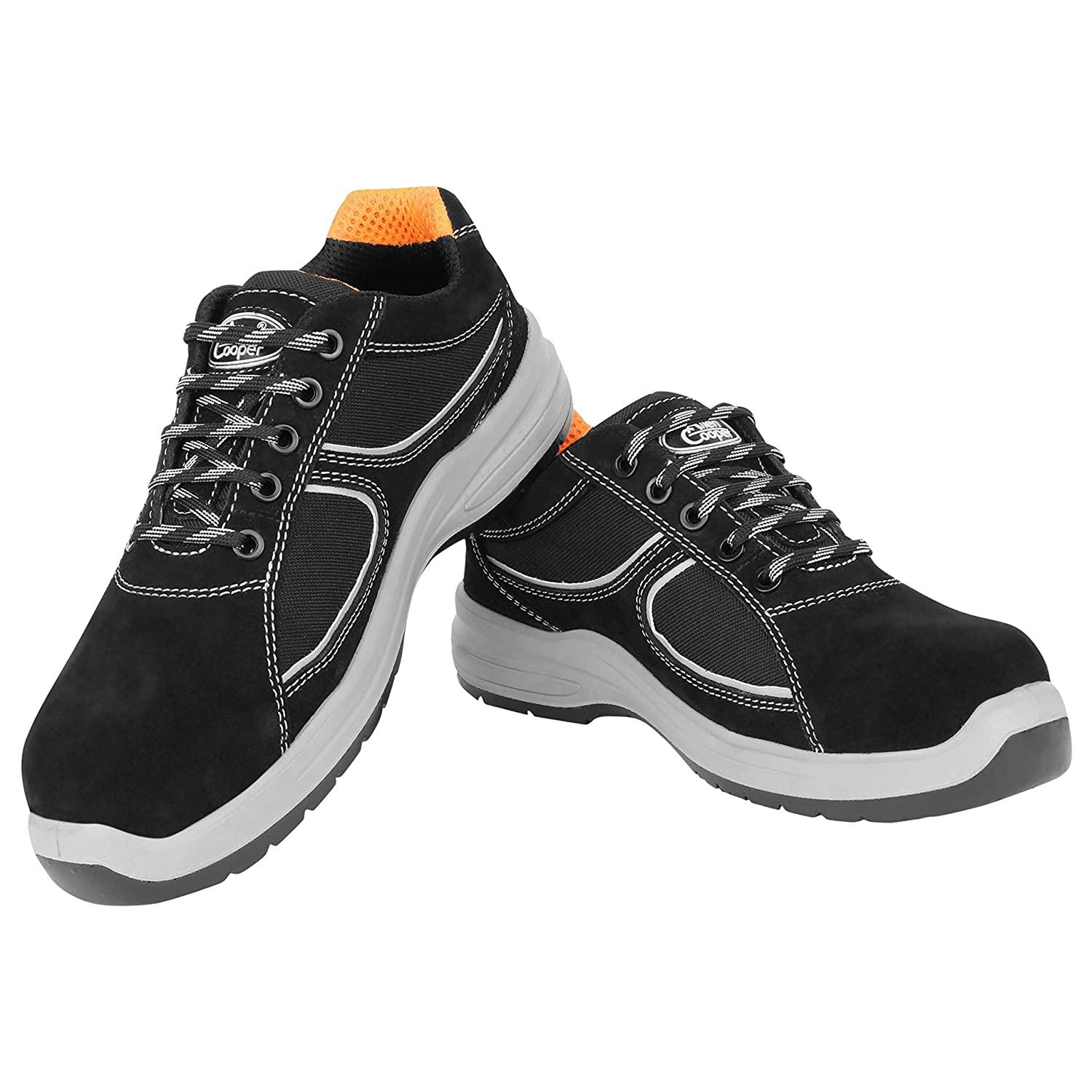 Allen Cooper AC-1582 Buff Suede Leather Non Metallic Composite Toe Safety Shoes Black_2