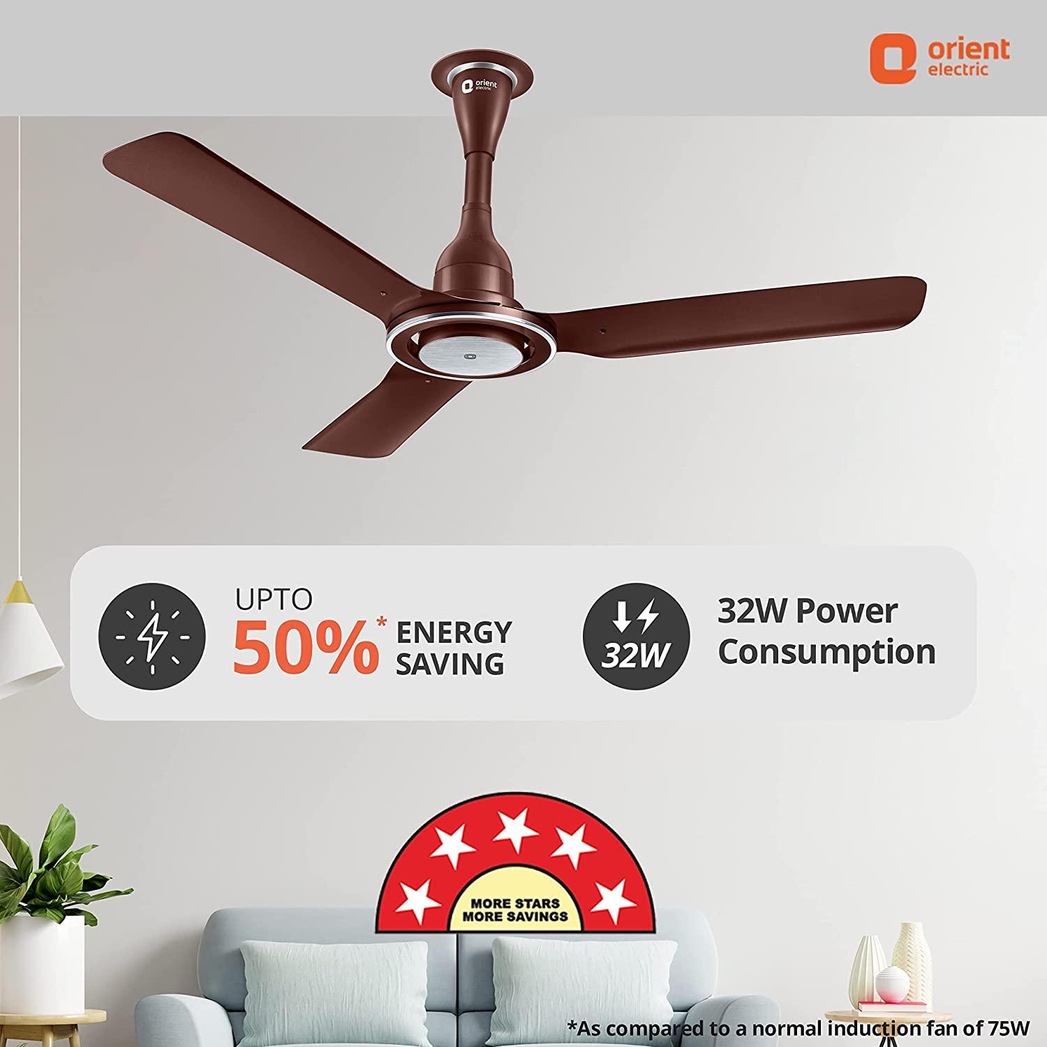 Orient I-Float 1200 mm 3 Blades 32 W Lakeside Brown Ceiling Fans_1