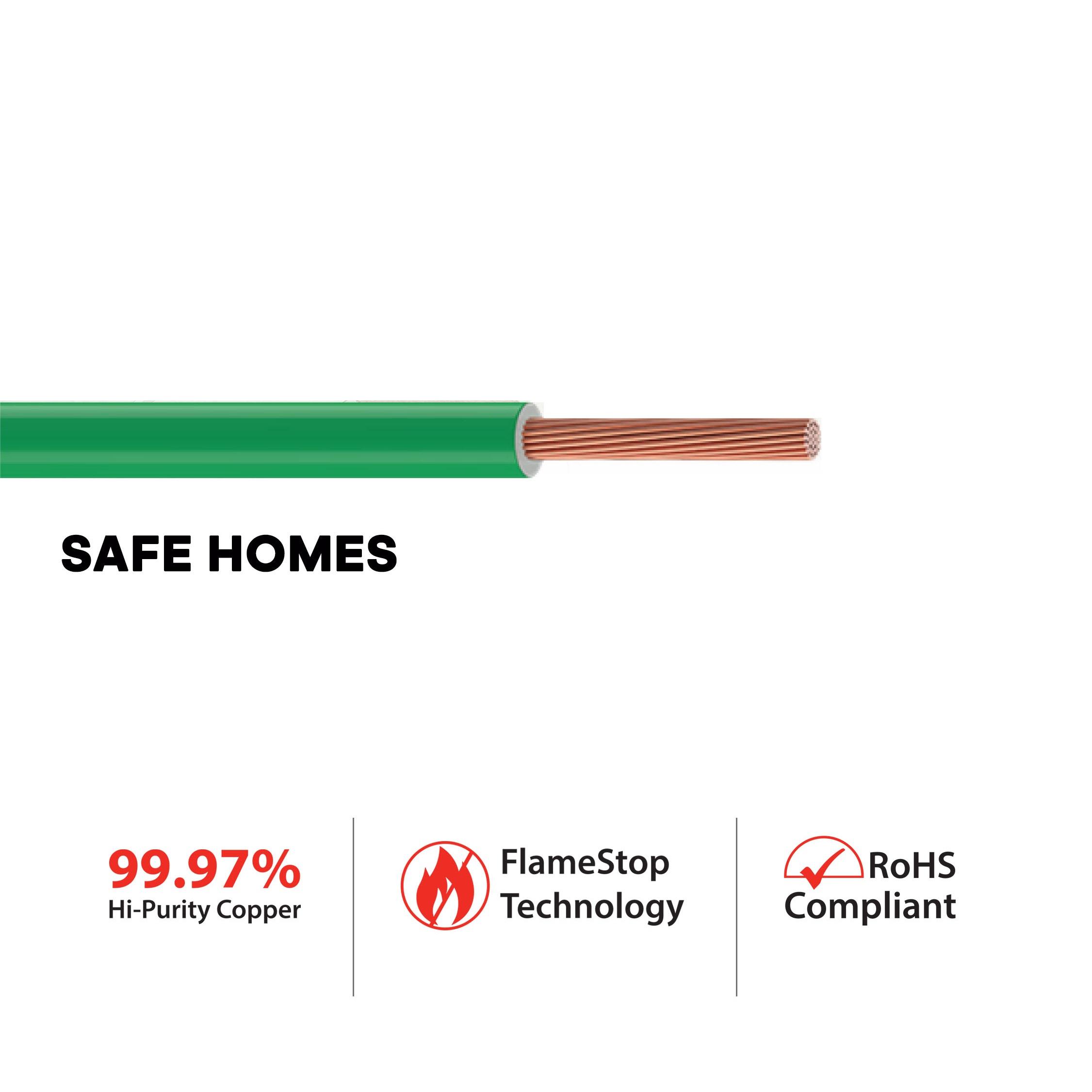 Polycab 1.5 sqmm Stranded Electric Wire Green 90 m_1
