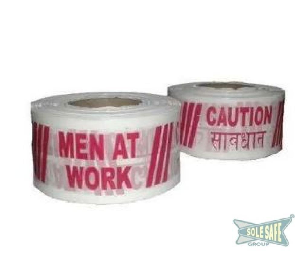 Buy SOLESAFE 3 inch Adhesive Polyethene Warning Tape 200 um Red and