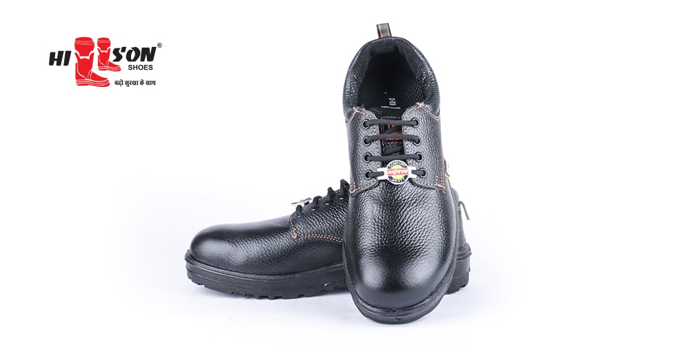 Hillson Base Genuine Black Leather Steel Toe Safety Shoes Black_1