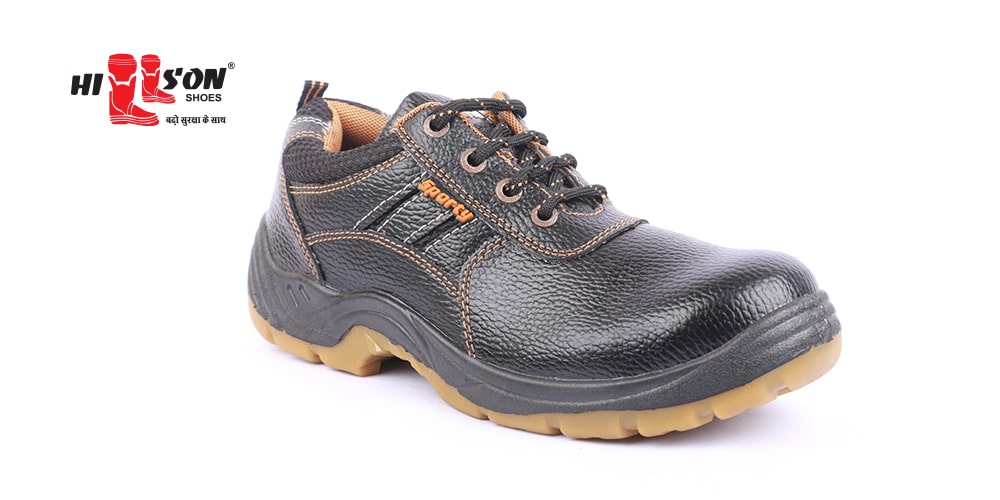 Hillson Sporty Synthetic Leather Steel Toe Safety Shoes Black_1