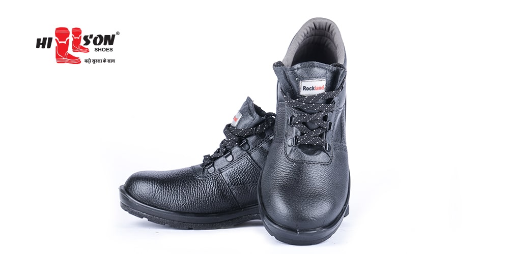 Hillson Rockland Genuine Black Split Leather Steel Toe Safety Shoes Black_2