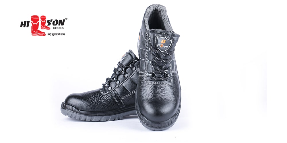 Hillson Mirage Buff Leather Steel Toe Safety Shoes Black_1