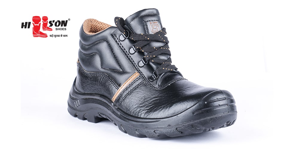 Hillson Apache Genuine Grain Leather Steel Toe Safety Shoes Black_2