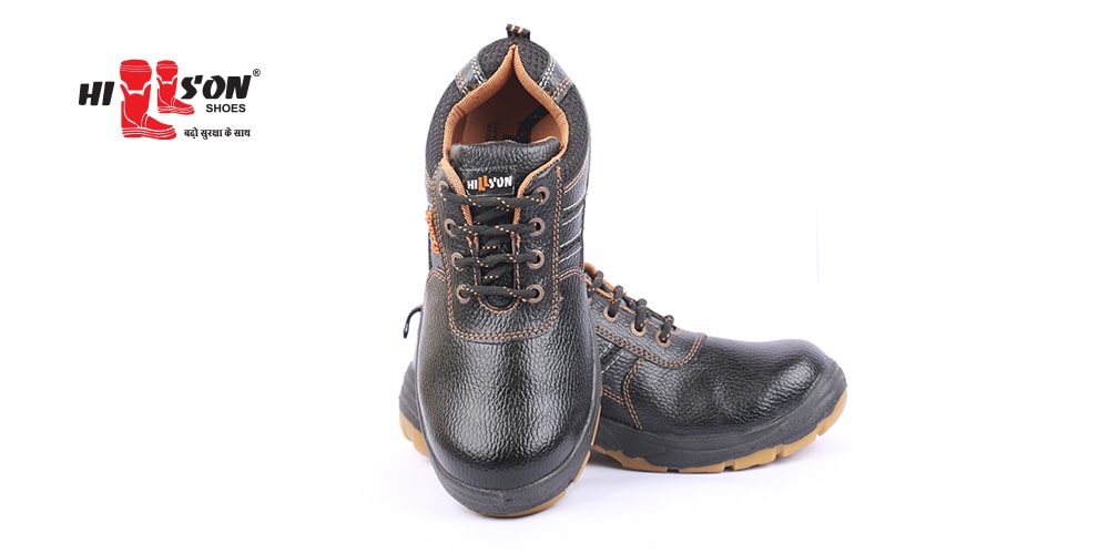 Hillson Sporty Synthetic Leather Steel Toe Safety Shoes Black_2