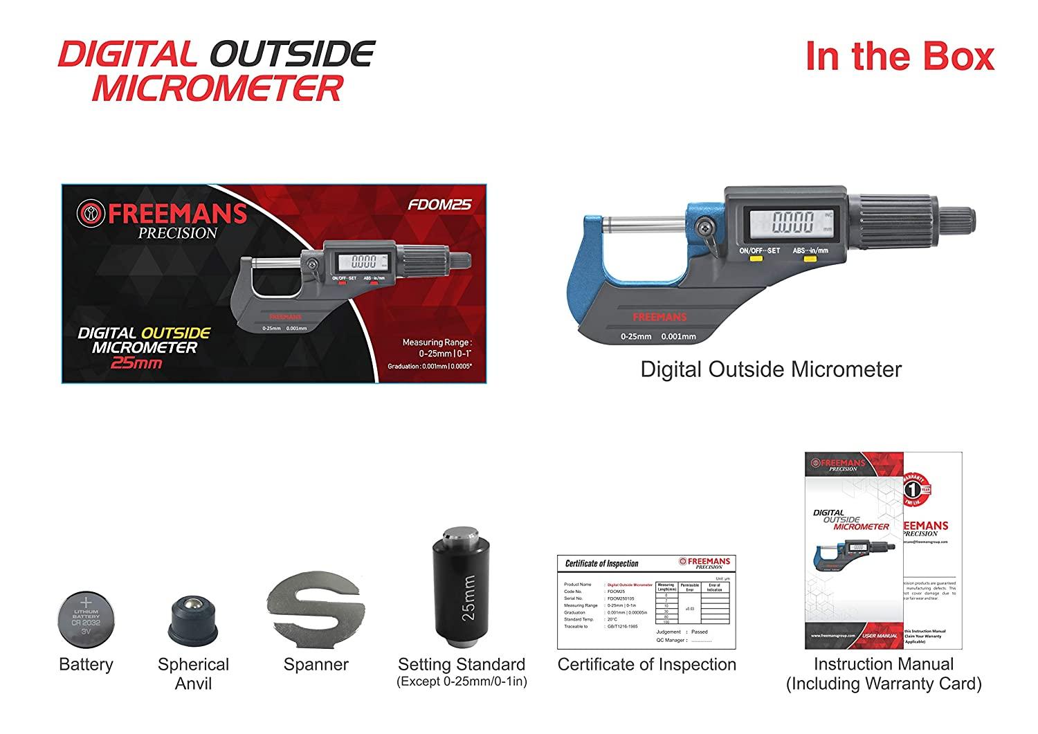 FREEMANS Micrometer FDOM25 Outside_2