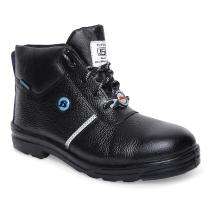 Bata Moulded Lite Buff Barton Print Leather Steel Toe Safety Shoes Black_0