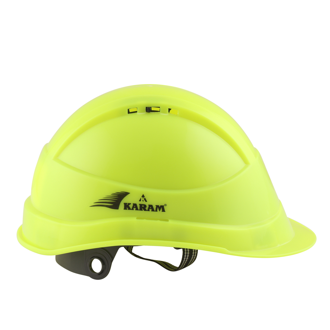 Karam Polypropylene Copolymer Fluorescent Green Air Ventilated Safety Helmets PN541_2