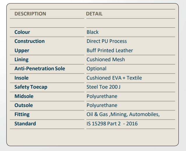 Bata ROBUST Buff Printed Leather Steel Toe Safety Shoes Black_2