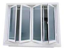 Dolphin Sliding 2 Track 4 Panel White uPVC Window 6 x 7 ft_0