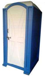 S M CONTAINER Mild Steel 8.5 ft Portable Toilet Cabin White and Blue_0