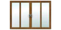 Lesso Sliding 2 Track 2 Panel Golden Oak uPVC Window 4 x  4 ft_0