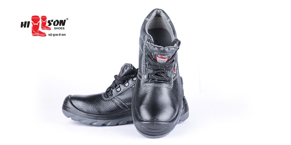 Hillson Soccer Buff Leather Steel Toe Safety Shoes Black_1