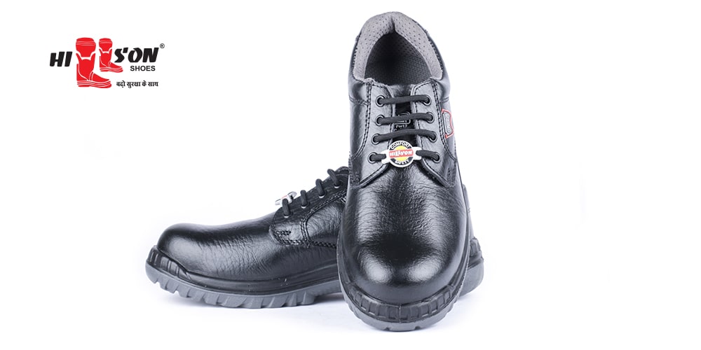 Hillson Samurai Real Grain Leather Steel Toe Safety Shoes Black_1
