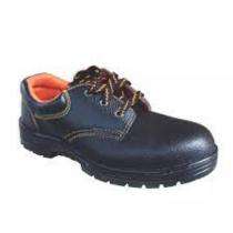 Real Leather Steel Toe Safety Shoes Black_0