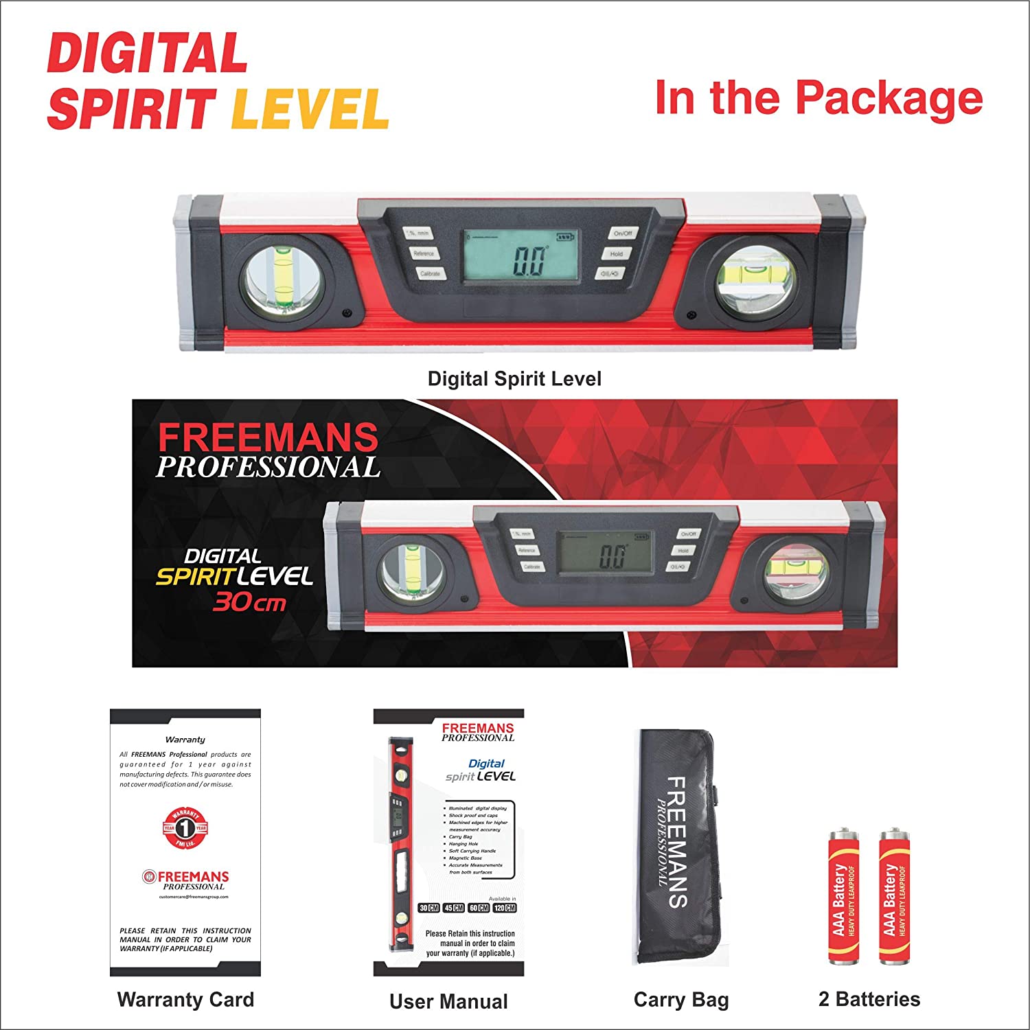 FREEMANS 2 Digital Spirit Level 30 cm Pro-DL30_2