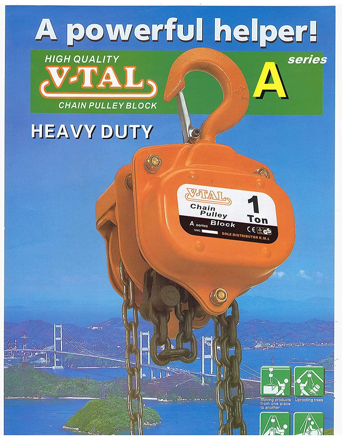 V-TAL 1 ton Chain Pulley Block 3 m 32 kg_1