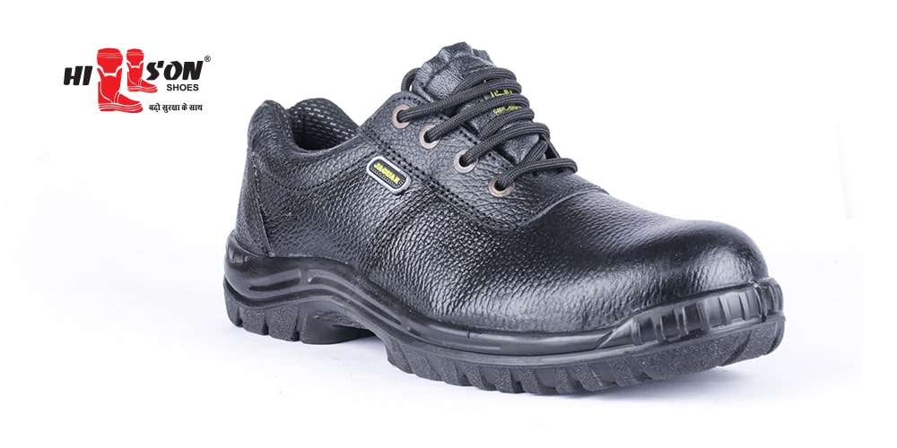 Hillson Jaguar Buff Leather Steel Toe Safety Shoes Black_2