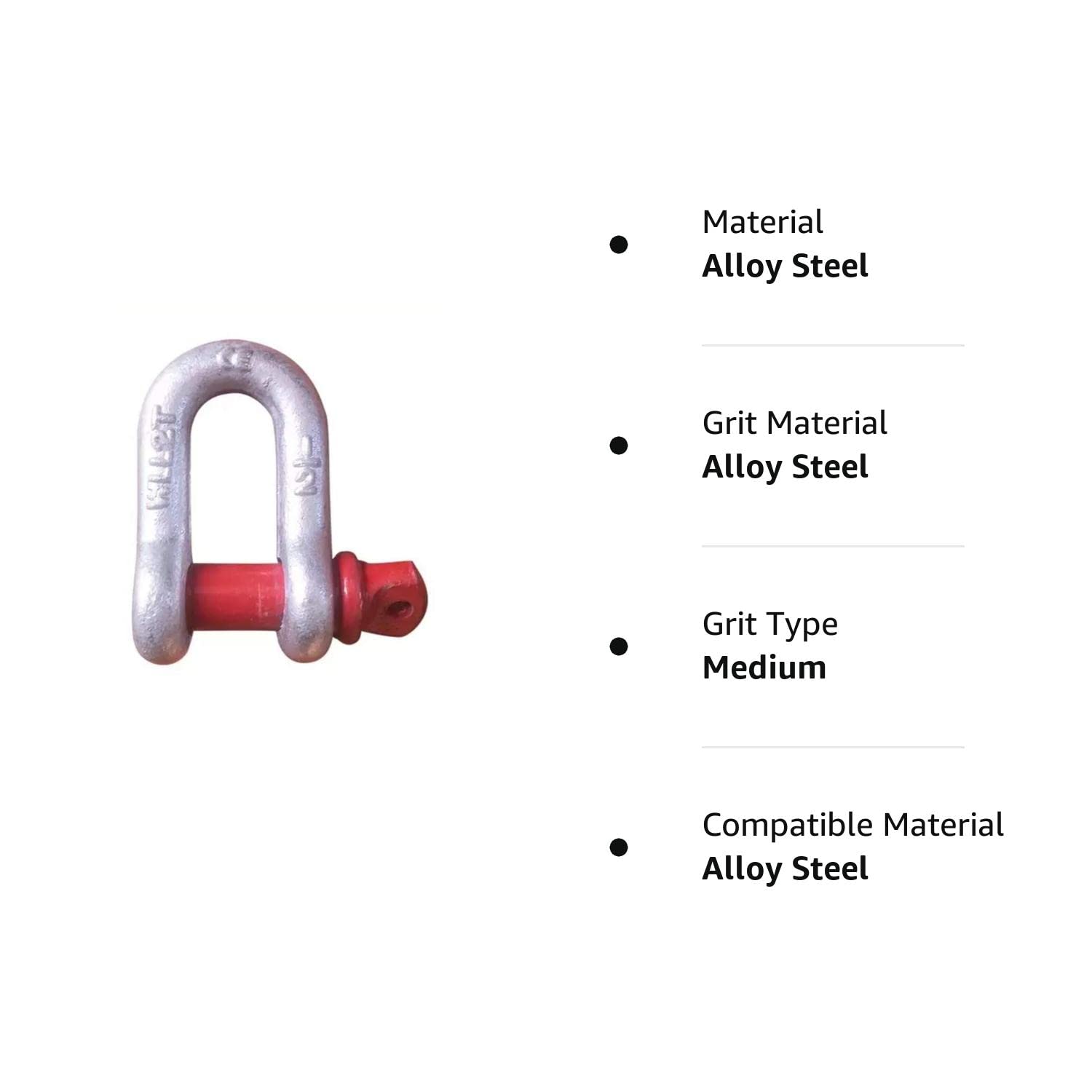 FERRETERRO 1/2 inch D Shackle 55 ton Dshacknut_1