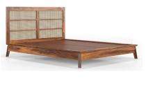 Sheesham Wood Platform Queen Size Bed 180 x 200 cm Brown_0