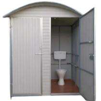 Radhaswami Mild Steel 8.5 ft Portable Toilet Cabin White_0