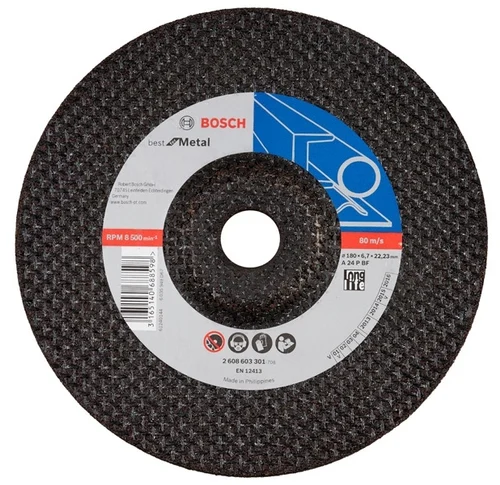 BOSCH 180 mm Grinding Wheels EN 12413 7 mm 8500 rpm 22.23 mm_0