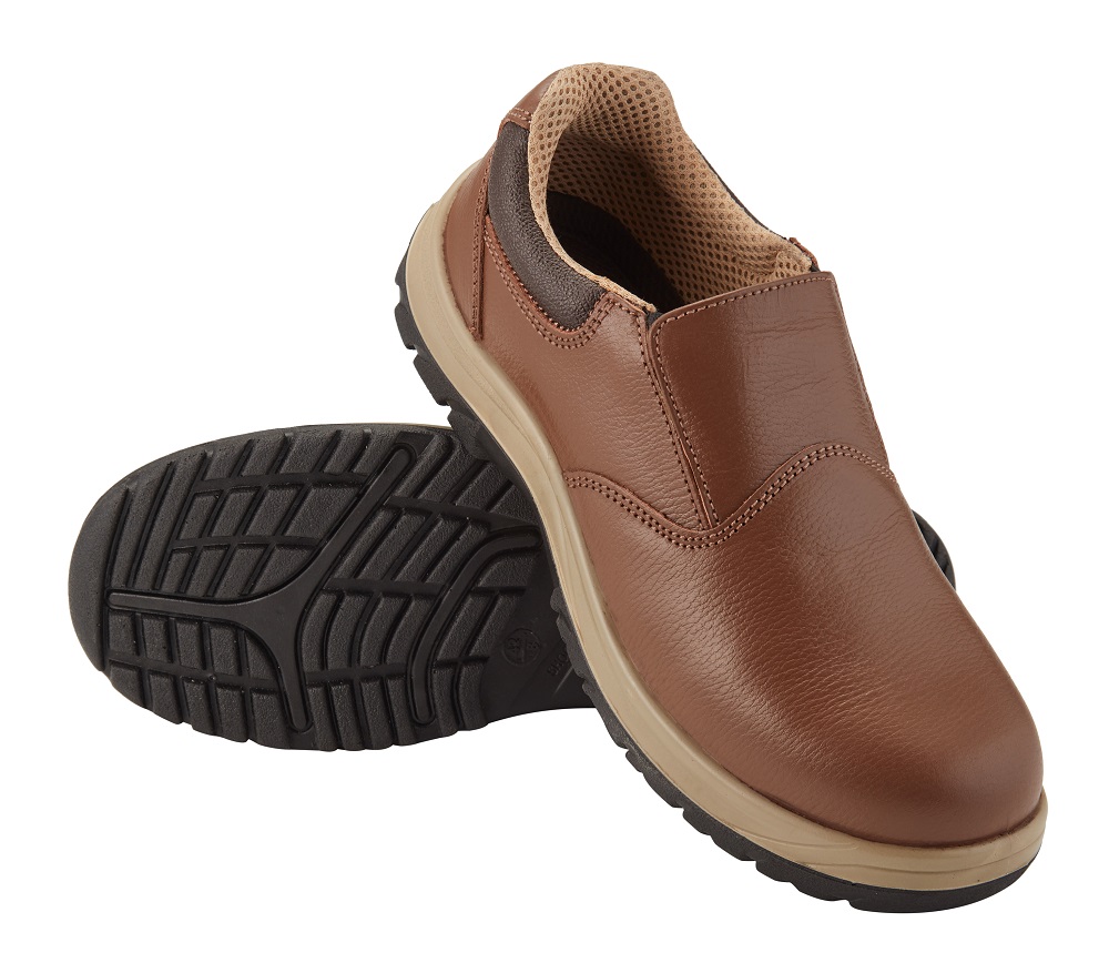 Buy NEOSAFE A2021 Buff Grain Leather Fiber Toe Safety Shoes Brown ...
