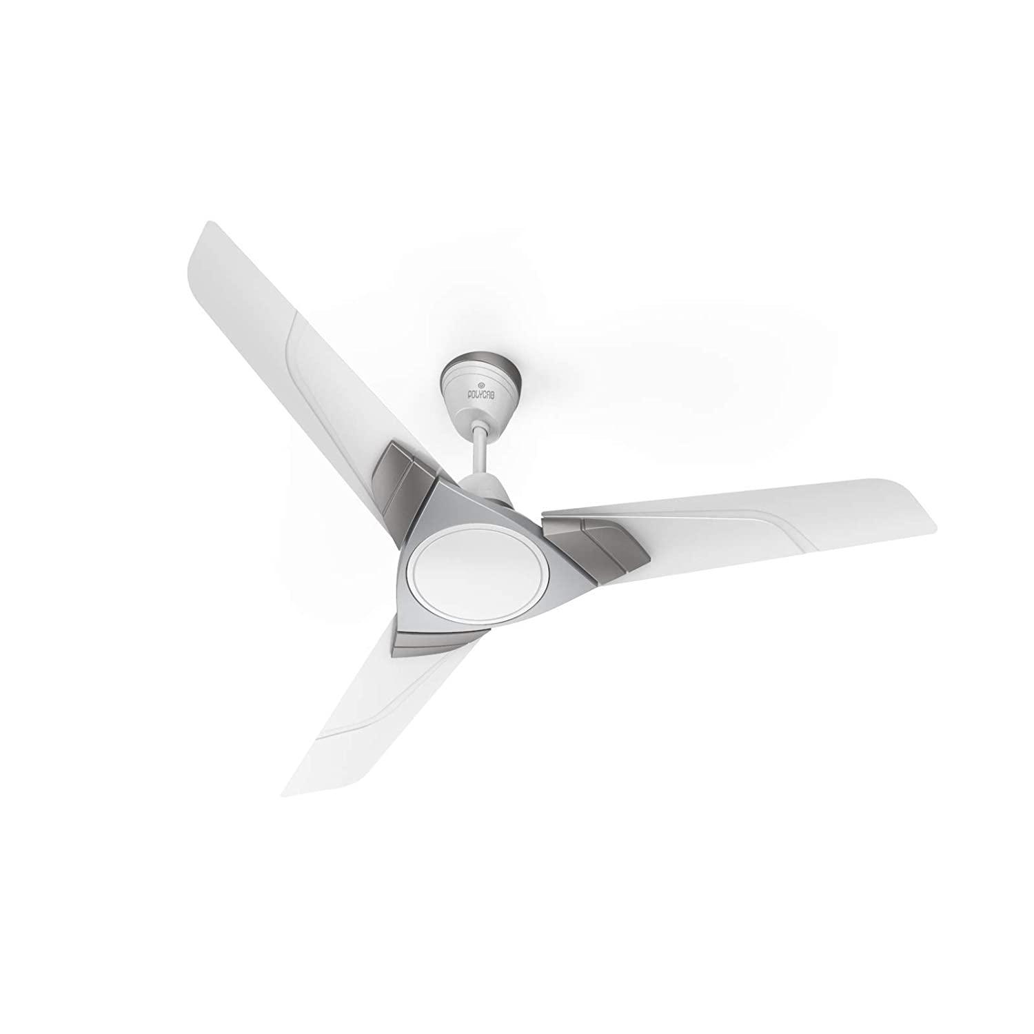 Polycab Aereo Purocoat Premium 1200 mm 3 Blades 75 W Pearl White Cloud Grey Silver Ceiling Fans_0